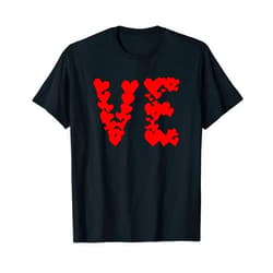 Matching couple by yuma Half love with hearts matching couple partner Valentines Day T-Shirt