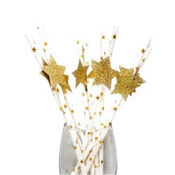 PinkFish Shop Twinkle Twinkle Little Star Straw Flags and Paper Straws for Baby Shower or Birthday Party You are My Sunshine Party Decorations Supplies Gender Reveal Drink (48)