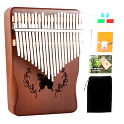 Lemfema Kalimba Thumb Piano 21 Keys, Portable Mbira Finger Piano Gifts for Kids and Adults Beginners(Brown)