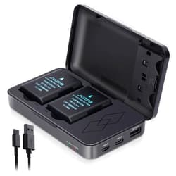 JYJZPB EN-EL14 EN-EL14A Battery Pack for Nikon D3200 D3500 D5100 D3100 D3400 D3300 D5600 Battery Rapid USB Charger Case with Dual Channel for Nikon D5200 D5300 D5500 Coolpix P7000 P7100 P7700 Camera