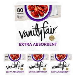 Vanity Fair Extra Absorbent Paper Napkins, 80 Count (Pack of 4)