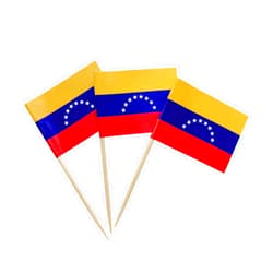 Newkita 100 Pcs Venezuela Flag Venezuelans Toothpick Flags, Small Mini Stick Cupcake Toppers Venezuelans Flags,Country Picks