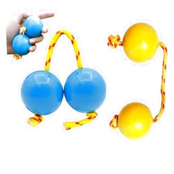 ROEQE 2PCS African Rhythms Aslatua Shakers - for Lovers Beginners, Hand Shaker Balls from West Africa for Party Stage Performance Concert - Blue Yellow