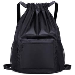 Dntorx Drawstring Backpack, Gym Bag with Water Bottle Pocket, Waterproof String Backpack
