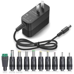 XHUCHINMAL 12V Power Supply AC Adapter 12 Volt Charger Universal Power Adapter for DC in 12V Power Cord with 10 Interchangeable Jacks for 1000mA 900mA 800mA 700mA 600mA 500mA 400mA 300mA 200mA 100mA Electronic