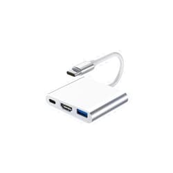 Mecorlux Type-C to HDMI 3-in-1 Docking Station with 4K HDMI, USB 3.0, and PD100W Charging. (Grey)