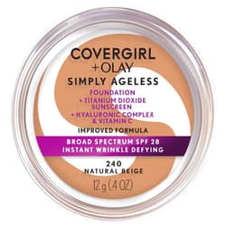 COVERGIRL & Olay Simply Ageless Instant Wrinkle-Defying Foundation, Natural Beige 0.4 Fl Oz (Pack of 1)