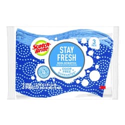 Scotch-Brite Scrub Dots Non-Scratch Scrub Sponge, Rinses Clean, For Washing Dishes and Cleaning Kitchen, 3 Scrub Sponges