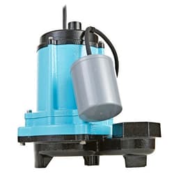 Little Giant 12E-CIA-RF 115 Volt, 1/2 HP, 3000 GPH, Automatic High Head Flow Effluent Pump For Septic Wastewater Removal with Piggy-back Tethered Float Switch, 20-Ft. Cord, Blue, 512002