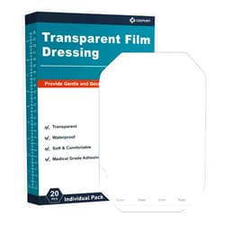 Ceeport Transparent Film Dressing 6'' x 8'', 20 Packs Waterproof Wound Bandage Adhesive Patches, Wound Cover Patches for Post Surgical Shower, IV Shield, Tattoo Aftercare Bandage