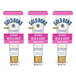Gold Bond Age Renew Neck & Chest Firming Age Renew Cream, 2 oz., Clinically Tested Skin Firming Cream, Pack of 3