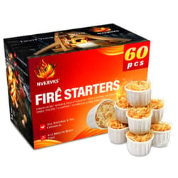 Nvkrvks Fire Starter 60 Pods, Quicklight Fire Starters for Camping, Fireplaces, Campfire, Pit Fires, Wood Stoves, Grills & Charcoal Starters, Safe for Cooking Firestarters, Survival Kit Essential