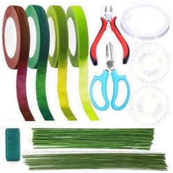 Supla Floral Arrangement Kit Floral Tools Wire Cutter Stem Floral Trimming Scissors Floral Wire 26 Gauge 22 Gauge Floral Stem Wire 14 Gauge Green Floral Tapes Bouquet Stem Wrap White Pearl Corsage Pin