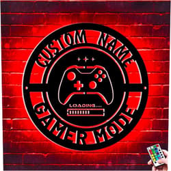 ALICESER Personalized Gaming Night Light Gamer Room Decor for Boys, Custom Metal LED Night Light Sign 16 Color RGB Touch Remote Controller Lamp for Kids Teen Boys Girls Video Game Battle Signs Gift (Style 1)
