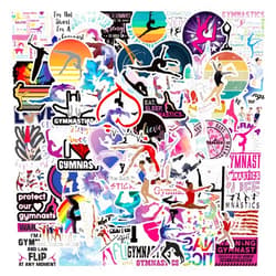 JYXindzkj 100 PCS Gymnastics Stickers Pack,Waterproof Vinyl Decals for Water Bottle Laptop Computer Skateboard Luggage Bike Scrapbook Notebook,Perfect Gymnastics Gifts for Girls and Teenagers.