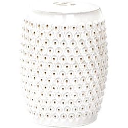 Safavieh ACS4530B Stella Glazed Ceramic Decorative Garden Stool, 0, Cream