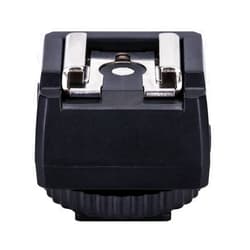 JJC Standard Hot Shoe Adapter with Extra PC sync Connection Port & 3.5mm Mini Phone Connection Port for Connecting Cameras to Additional Off-Camera Flash,Studio Light,Strobes or Other Accessories