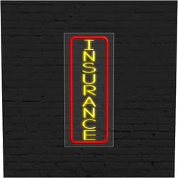 CommerceSigns LED Flex Neon Insurance Sign for Business Displays | Electronic Light Up Sign for Retail Businesses | 13
