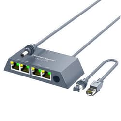 Ablian Starlink Gen3/Mini Ethernet Adapter with 4 RJ45 Ports,Multi Ports Starlink Ethernet Adapter with Wired External Network for Other Devices and Network Cable[4 Devices Networked Simultaneously]