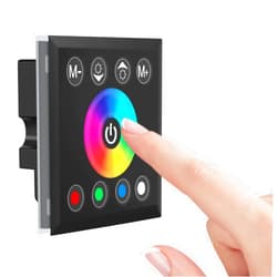 RGBZONE RGBW LED Light Strip Controller, 4 Channels LED Dimmer Controller, Wall- Mounted Touch Panel Dimming Controller for DC12V-24V 16A RGB or RGB+White LED Light Strip(RGBW)