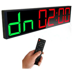 Cynobato 26'' Huge Home Gym Interval Workout Timer Clock, Digital Wall Clock with Seconds Countdown/up, Stopwatch, 8-Alarms, 7-Color Night Light for Tabata/HIIT/MIIT/EMOM/FGB/Boxing (Green-Red)