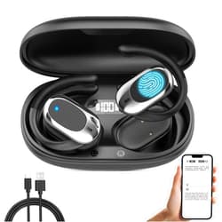 Ptoso AI Headphones Language Translation, 3-in-1 Adjustable Ear-Hook OWS Translation Earbuds, TWS 144-Language Real-Time Translator Earbuds, Fit iOS & Android, Business Learning Meetings Travel (Black)