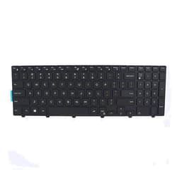 Shun Chen TECH Non-Backlit US Keyboard with Frame Replacement Compatible with Dell Inspiron 15 3000 Series 3551 3552 3541 3543 3542 3559 3565 3567 3558 Black with White Characters Print