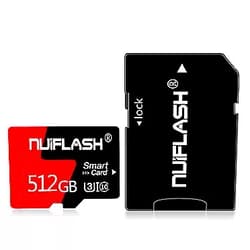 Nuiflash Micro SD Card 512GB Class 10 SD Memory Card 512GB High Speed TF Memory Card 512GB Professional Card with Free SD Card Adapter,Designed for Android Smartphones