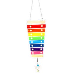 Generic Chicken Toy Chicken Xylophone Toy Wooden Suspensible Hen Musical Toy with 8 Keys Pecking Toy Hanging Feeder Toy for Chicken Bird Parrot Macaw Hens ()