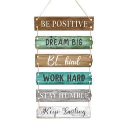 Blulu 6 Pieces Rustic Wall Hanging Plaque Sign Inspirational Wall Art Farmhouse Wooden Wall Signs Positive Wall Plaque with Quotes Motivational Quote Decor for Office Bedroom Living Room (Retro Style)
