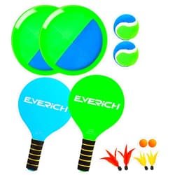 EVERICH TOY Beach Toys for Outdoor Games for Kids Ages 3-10, Yard Lawn Ball Catch Games Paddle Toss-Upgraded Version Game for Family, Boys and Girls Gifts (2 Rackets, 2Balls, 1 Bag)
