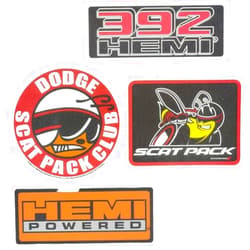 Mopar 4-pack Dodge Scat Pack and HEMI Vinyl Stickers Made in Detroit