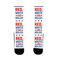 LookHUMAN Red White And Boujee US Size 7-13 Socks