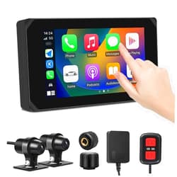 VSYSTO Wireless Carplay and Android Auto Motorcycle Dash Camera with 5