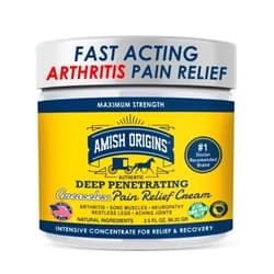 Amish Origins Arthritis Pain Relief Cream, Amish Origins Maximum Strength Deep Penetrating Relieving For Aches, Neuropathy, Joint, Muscle, Back, Knee, Feet, Hand, Ankle, Restless Legs, Shoulder 3.5 Fl Oz (Pack of 1) 1 Pack