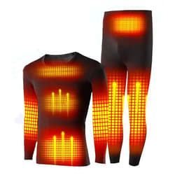 MLKJXD BJ&HH Men's Thermal Underwear Suit USB Electric Heating Long-sleeved Eight-zone App to Intelligently Adjust The Temperature,L Black