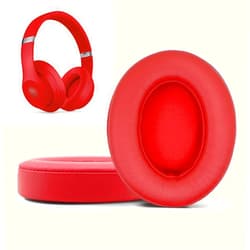Niukeke Replacement Ear Pads Cushions Compatible with Beats Studio 3.0/2.0, Headphone Ear Covers with High Density Memory Foam, Soft Leather, Adaptive Beats Headphones Replacement Earpads. (Red)
