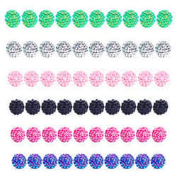 PH PandaHall 16mm 6 Colors Resin Rhinestone Beads 60pcs Acrylic Beads Pave Disco Ball Beads Large Loose Spacer Beads Focal Beads for Pen DIY Jewelry Making Keychain Bracelets Necklace Crafts