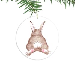 BICUP Bunny Christmas Ornaments Cute Rabbit,Xmas Tree Hanging Ornaments Ceramic Keepsake