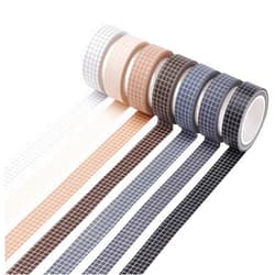 Mr. Pen- Grid Washi Tape Set, 7 Rolls, 0.6