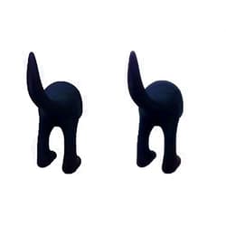 IKEA Bastis 2 Black Hooks for the Dog Cat Pet leashes hanger