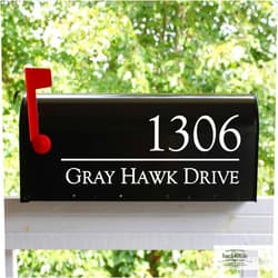 Back40Life Personalized Mailbox Numbers - Custom Reflective Vinyl Decal for Street Address - Decorative House Numbering - Gift 3DY - Back40Life (Classic Offset)