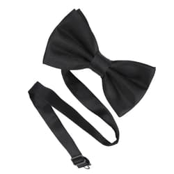 Yolev 2Pcs Black Bow Tie for Boy, Adults & Children Classic Adjustable Bow Tie Men Adjustable Pre-tied Bow Ties Set, Gift Idea