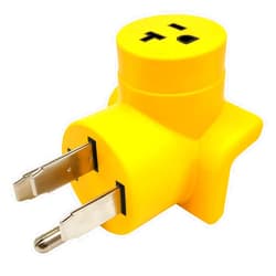 Parkworld 62817 RV Adapter NEMA 14-50P to 5-20R T-Blade 5-15R One Piece Compact Adapter RV to Generator 20A or Household Regular 15A Outlet