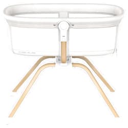 ANGELBLISS 3 in 1 Rocking Bassinet & Baby Bassinet Bedside Sleeper, One-Second Convert Travel Portable Bassinet Newborn Baby (White)