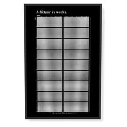 Karto Unframed Weeks of My Life Calendar - Make it Count with the Memento Mori Poster - 4,680 Weeks Life Tracker - Perfect for Self-Reflection, Motivation, and Goal Setting - Karto - Lifetime Black