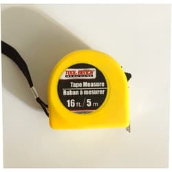 ToolBenchHardware Self Lock Tape Measure - EASY TO READ 16 Foot BOTH SIDE DUAL RULER, Retractable, STURDY, Heavy Duty, Metric, Inches and Imperial Measurement, SHOCK ABSORBENT Solid Rubber Case (1 Package)