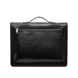 Geslun Vegan Leather Portfolio Binder, Padfolio with Clip and Handle, Zippered Folio Organizer with A4 Notebook Holder for Women and Men, Black