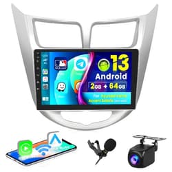 Hikity for Hyundai Accent 2010-2016/REIAN 2010-2012/VERNA 2014 Android Car Stereo Wireless Apple Carplay, 2+64G 9 Inch IPS Touchscreen Car Radio Receiver with GPS Navigation FM Bluetooth WiFi HiFi EQ