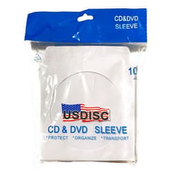 USDISC Paper Sleeves 100g Window, Flap, White, Pack Of 400